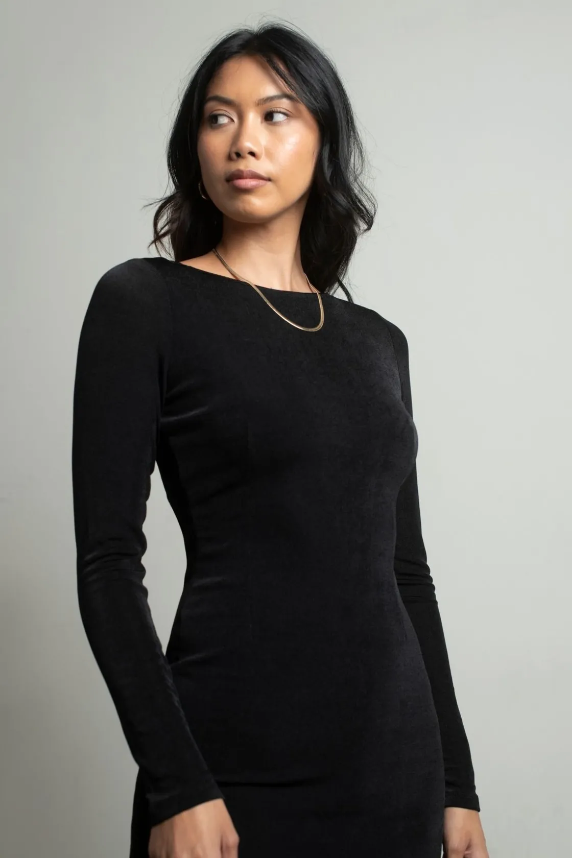 Tobi Love The Idea Long Sleeve Open Back Mini Dress - Blue