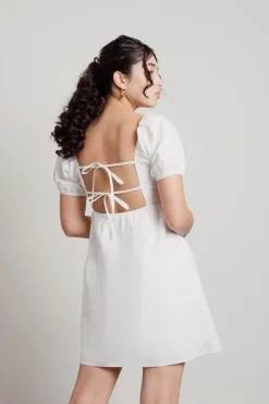 Tobi Love You Less Back Tie Puff Sleeve Babydoll Dress