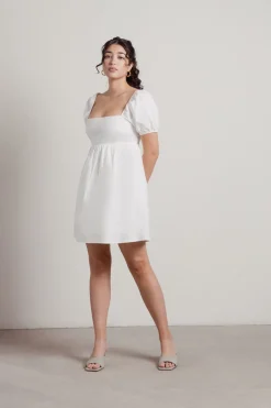 Tobi Love You Less Back Tie Puff Sleeve Babydoll Dress