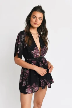 Tobi Lovely Roses Open Back Romper -