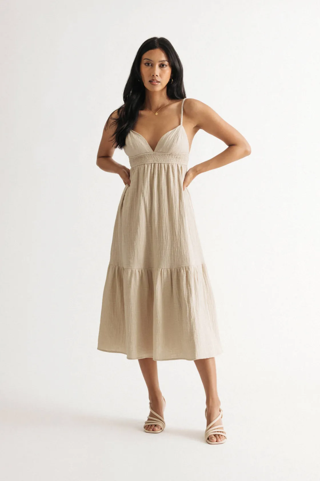 Tobi Loving Myself Blue Cotton Midi Dress