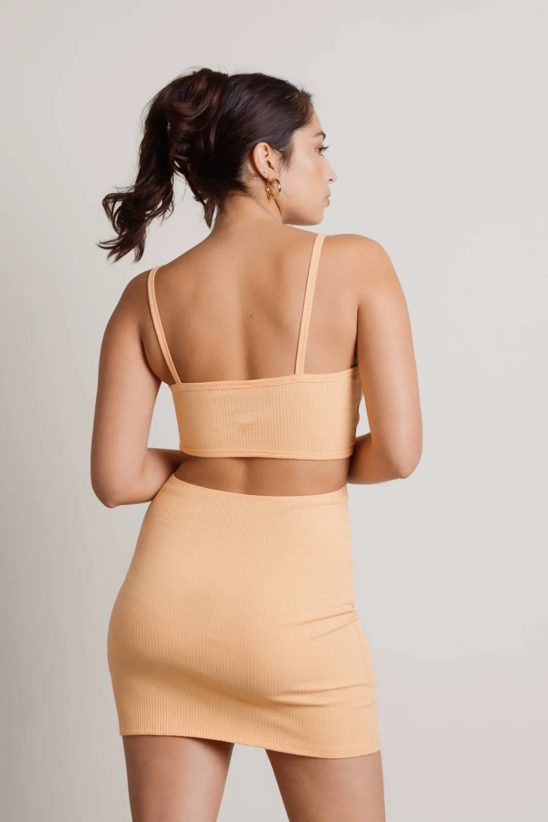 Tobi Loyalty Cutout Bodycon Mini Dress - Heather Grey