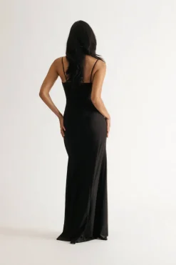 Tobi Lucia Draped Bustier Corset Slit Maxi Dress