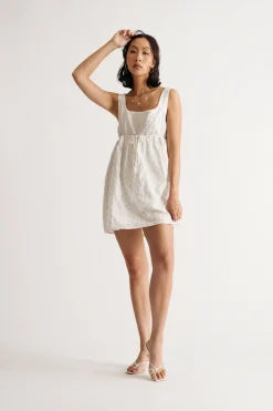 Tobi Luckie Embroidered Babydoll Mini Dress -