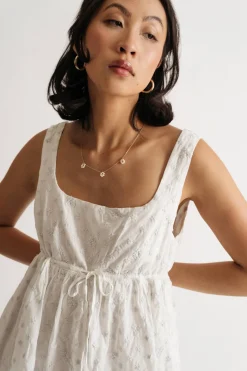 Tobi Luckie Embroidered Babydoll Mini Dress -