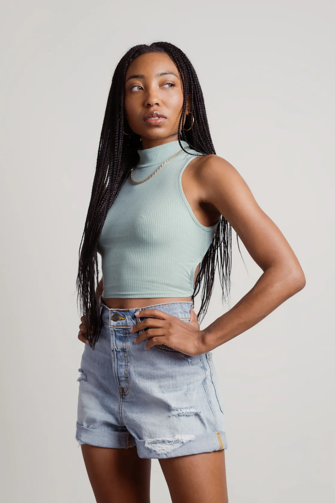 Tobi Lunachi Crop Top - Sage