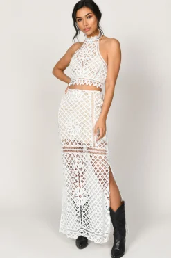 Tobi Lust For Lace Side Slit Maxi Skirt -