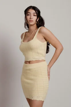 Tobi Lydia Knit Crop Top And Mini Skirt Set -