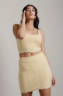 Tobi Lydia Knit Crop Top And Mini Skirt Set -