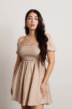 Tobi Lyndsey Lace Up Back Babydoll Mini Dress -