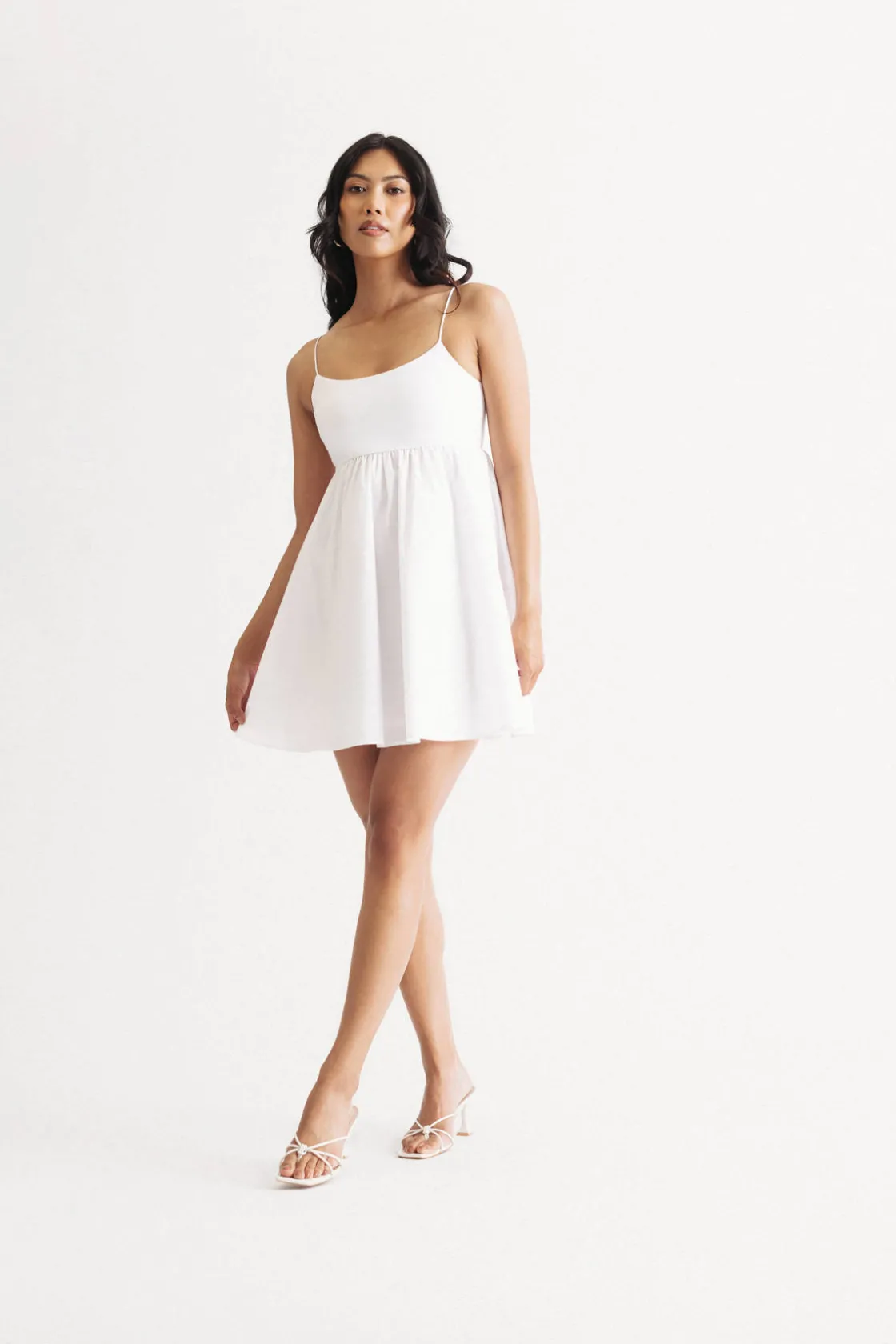 Tobi Mae Tie Strap Babydoll Skater Dress With Pockets