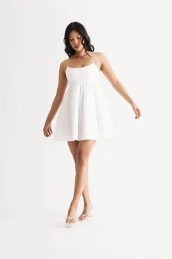 Tobi Mae Tie Strap Babydoll Skater Dress With Pockets