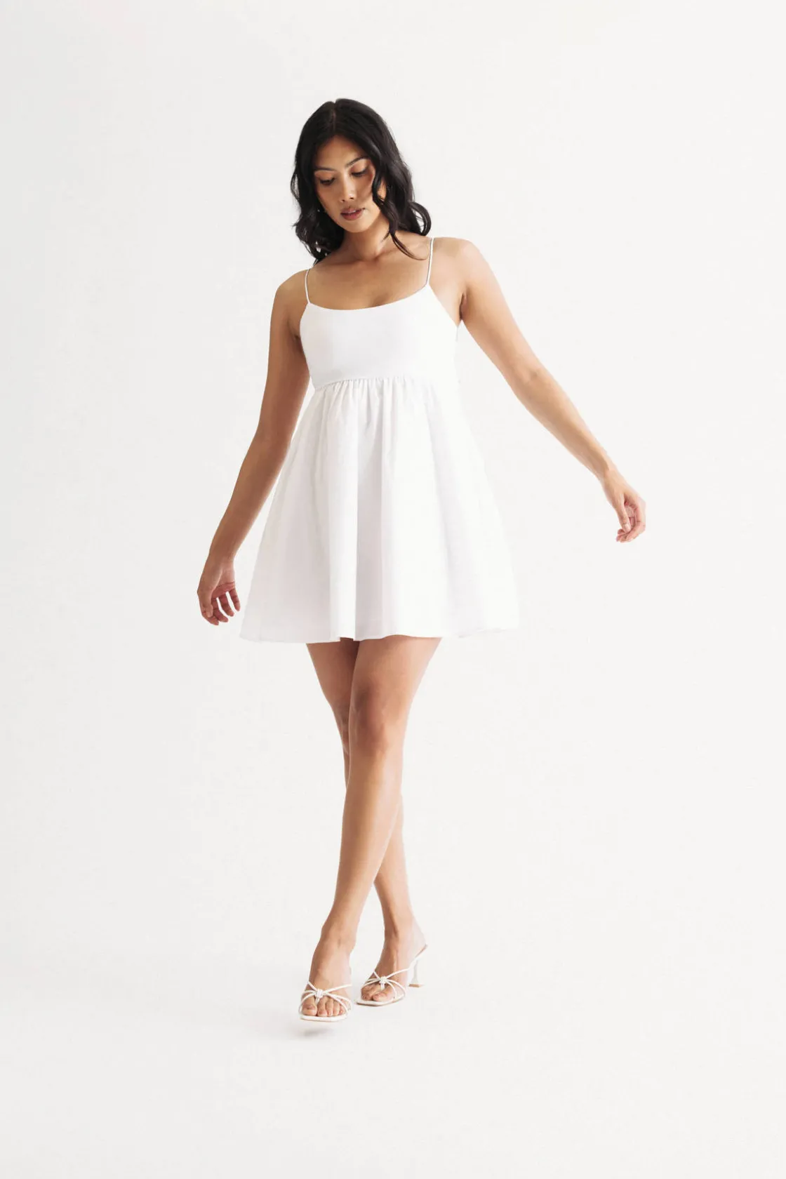 Tobi Mae Tie Strap Babydoll Skater Dress With Pockets
