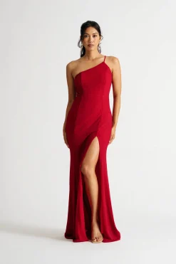 Tobi Maggie One Shoulder High Slit Maxi Dress -