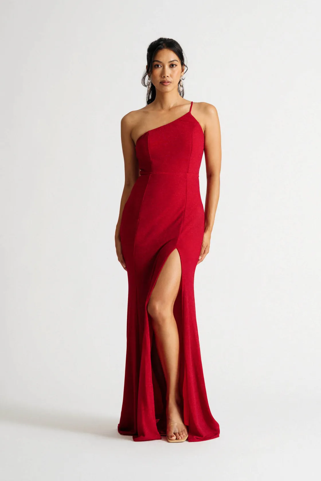 Tobi Maggie One Shoulder High Slit Maxi Dress -