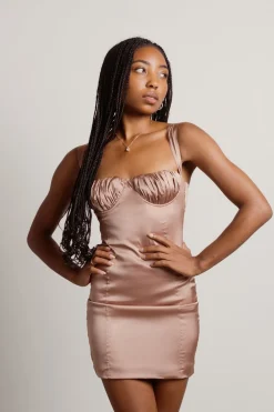 Tobi Magic Hour Bustier Bodycon Mini Dress - Rose Gold