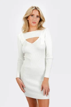 Tobi Maika Ribbed Cutout Mini Dress -