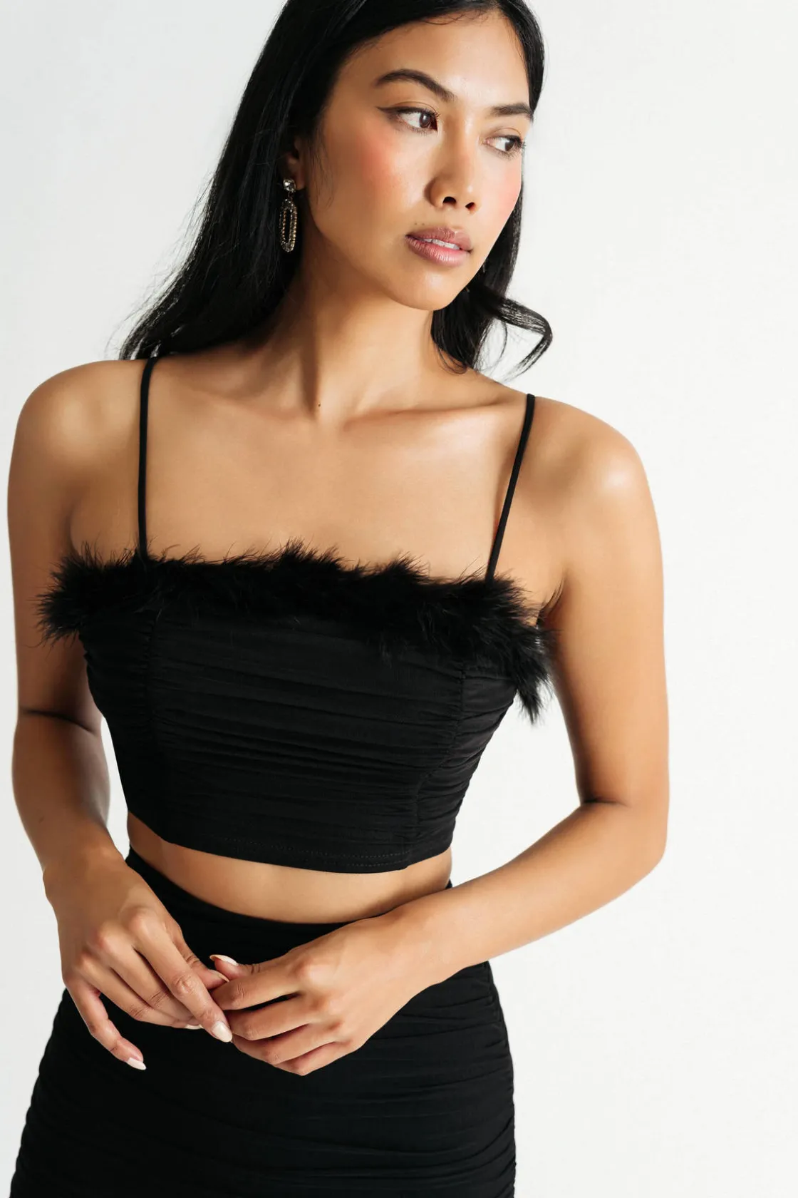 Tobi Maiko Ruched Crop Top And Skirt Set -