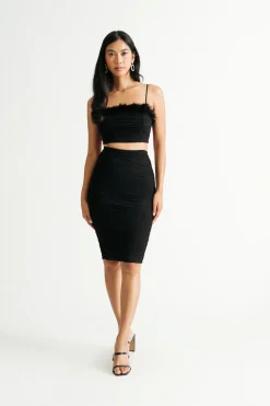 Tobi Maiko Ruched Crop Top And Skirt Set -