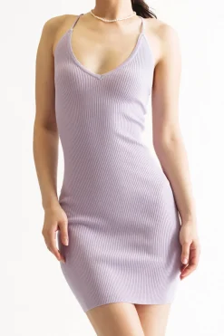 Tobi Maisy Cross Back Bodycon Mini Dress - Lavender