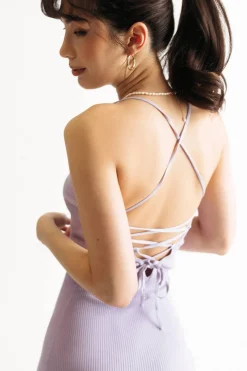 Tobi Maisy Cross Back Bodycon Mini Dress - Lavender