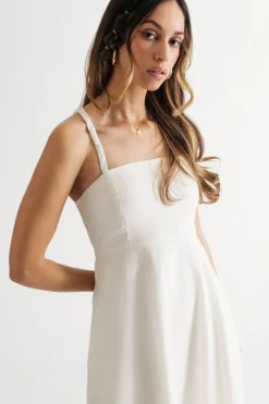 Tobi Maiya Lace Up Back Midi Dress With Pockets