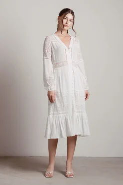 Tobi Malibu Mornings Lace Inset Midi Dress -