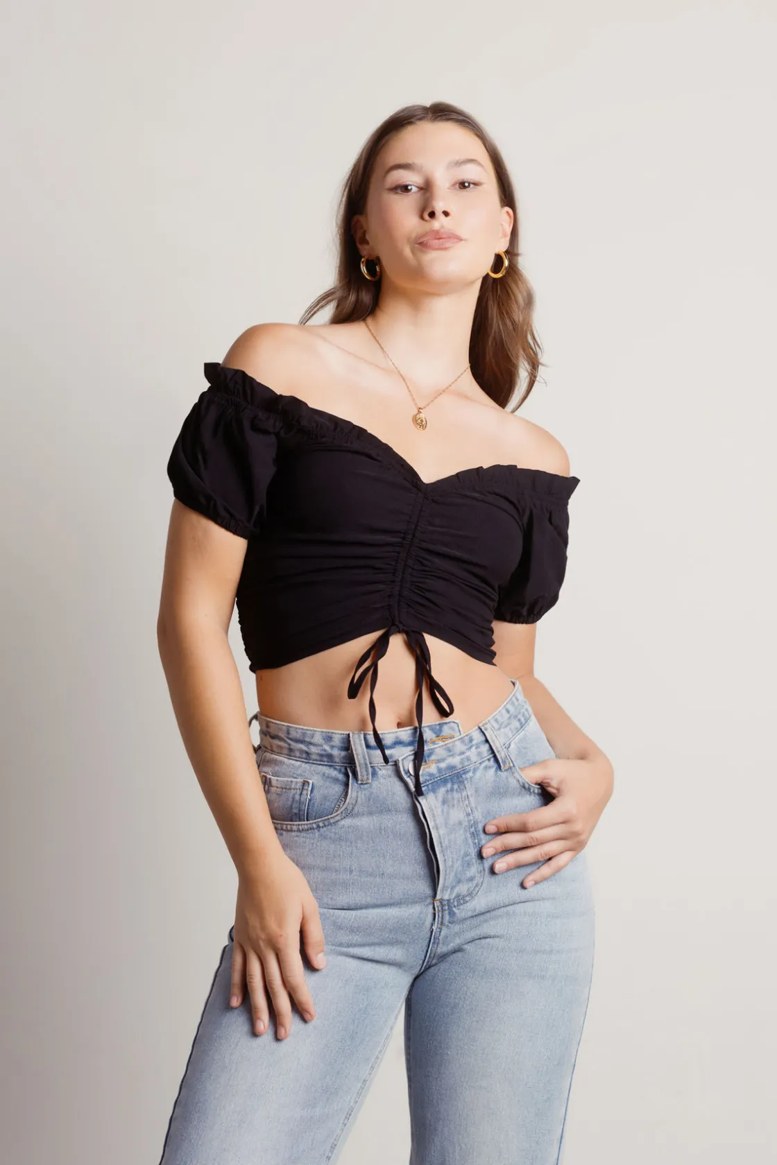 Tobi Margaret Crop Top - Sky Blue