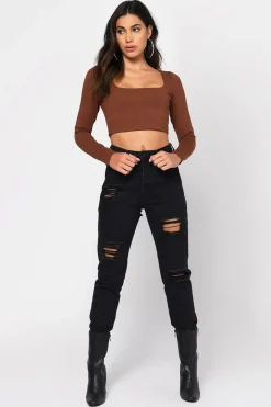 Tobi Marianne Crop Top - Black