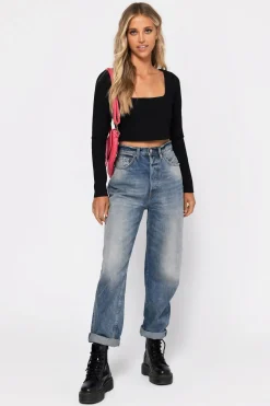 Tobi Marianne Crop Top - Black