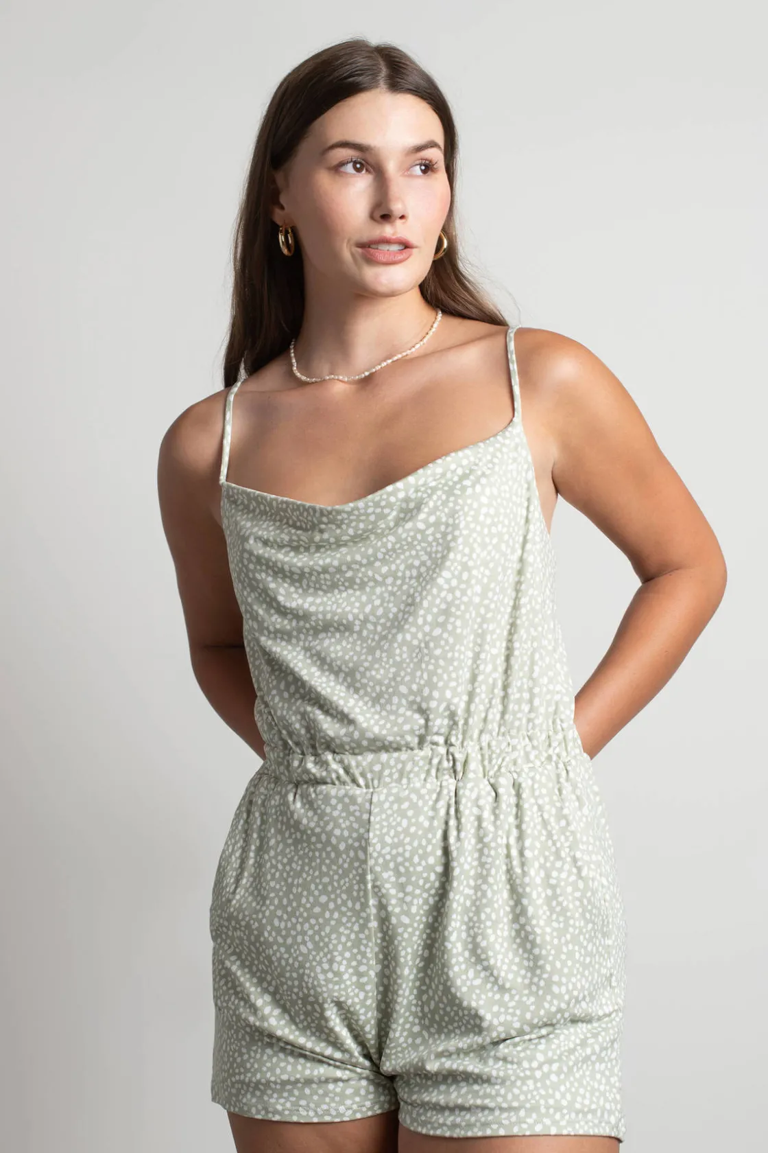Tobi Maude Cowl Neck Romper -