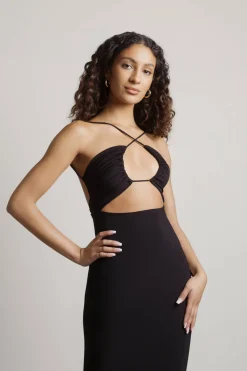 Tobi Maxine Cutout Bodycon Midi Dress - Rust