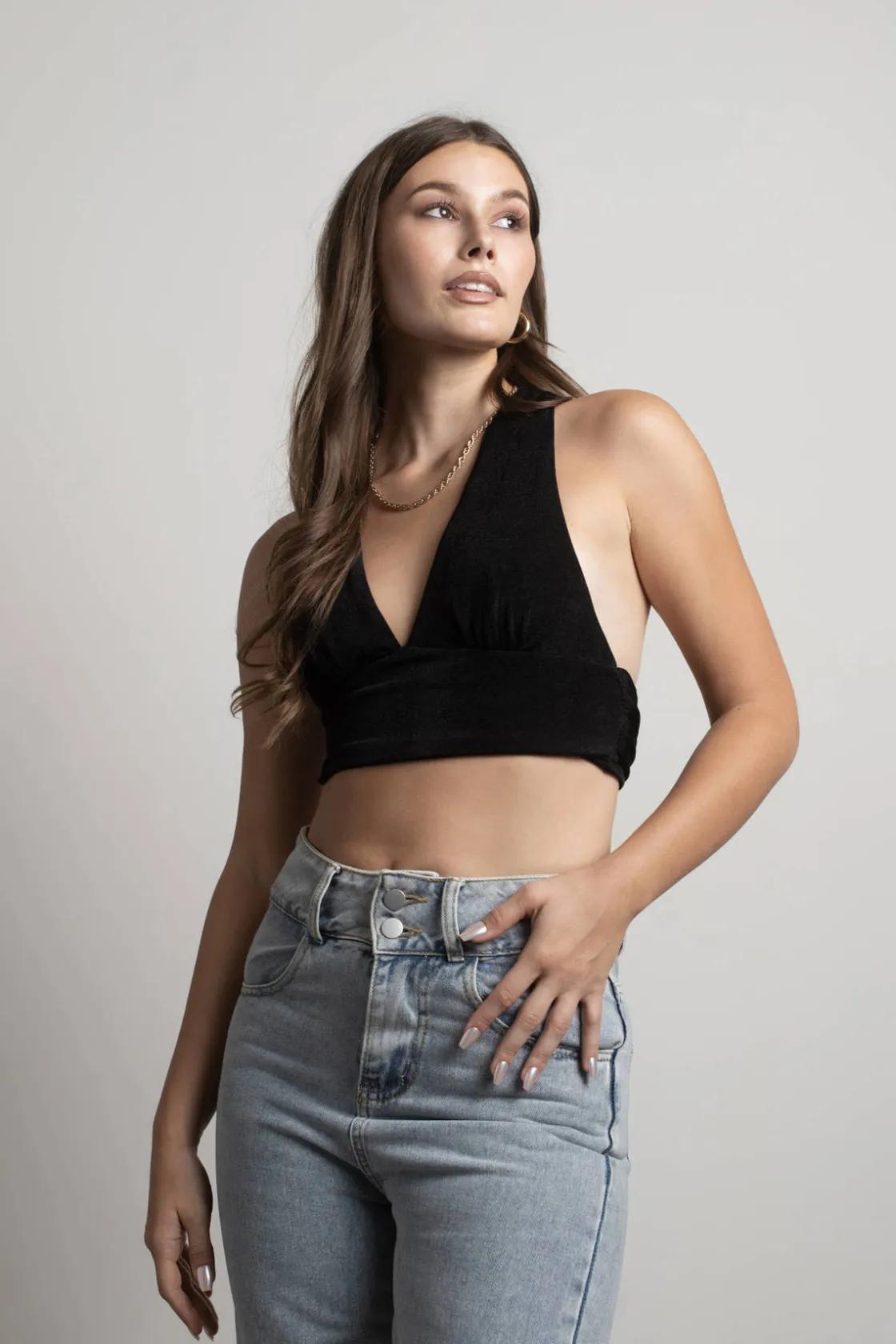 Tobi Maybe This Is Right Crop Top - Black