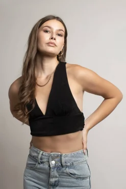Tobi Maybe This Is Right Crop Top - Black