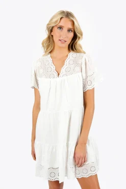 Tobi Meagan Eyelet Tiered Mini Dress -