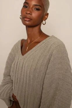 Tobi Mei Ribbed Knit Sweater -