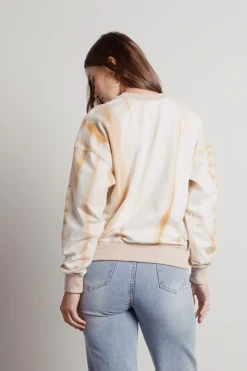 Tobi Melted Ice Cream Tie Dye Sweatshirt - Tan
