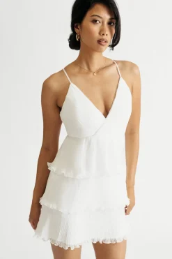 Tobi Michaela Pleated Tiered Skater Mini Dress