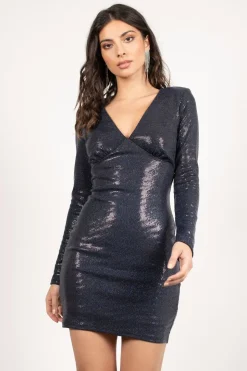 Tobi Midnight Daze Sequin Long Sleeve Mini Dress -