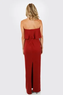 Tobi Milan Strapless Back Slit Maxi Dress -