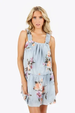 Tobi Milena Floral Ruffle Mini Dress -