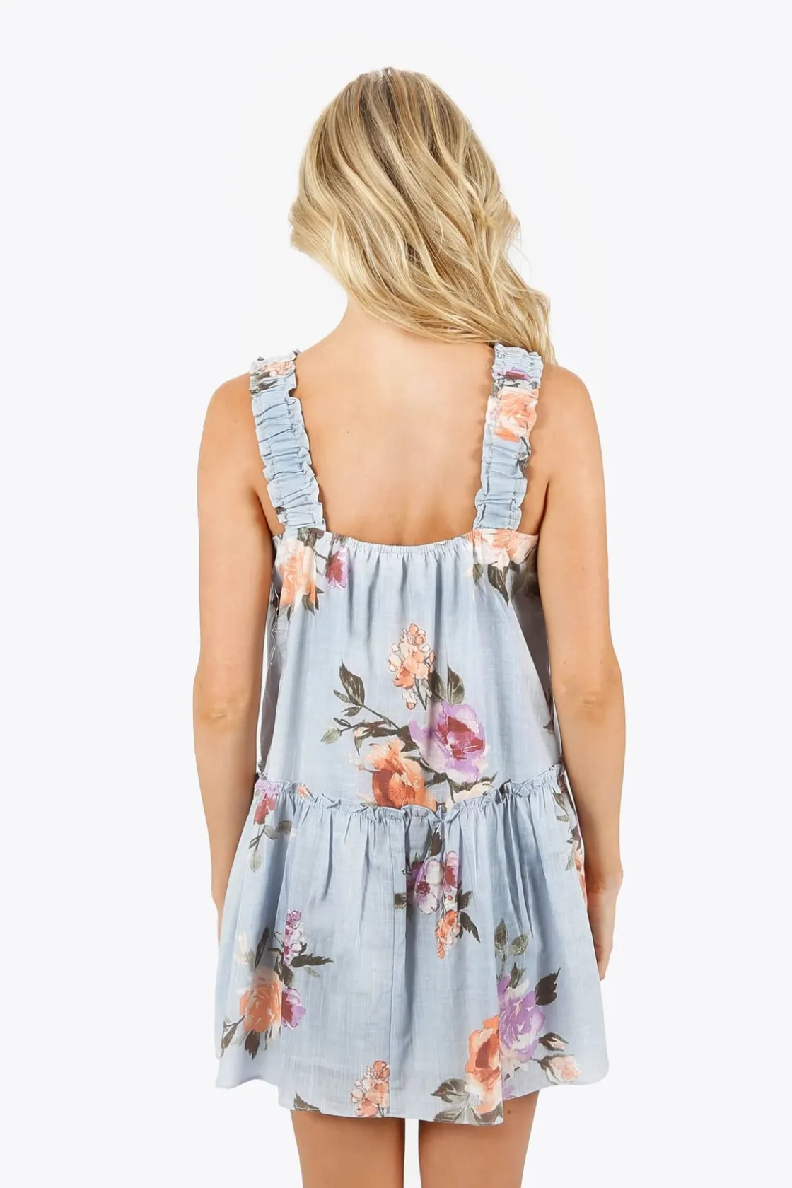 Tobi Milena Floral Ruffle Mini Dress -