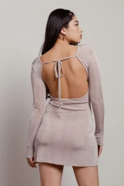 Tobi Millie Open Back Long Sleeve Mini Dress -