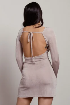 Tobi Millie Open Back Long Sleeve Mini Dress -