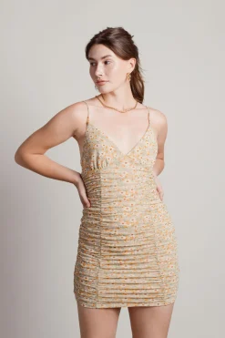 Tobi Milo Floral Ruched Mini Dress -