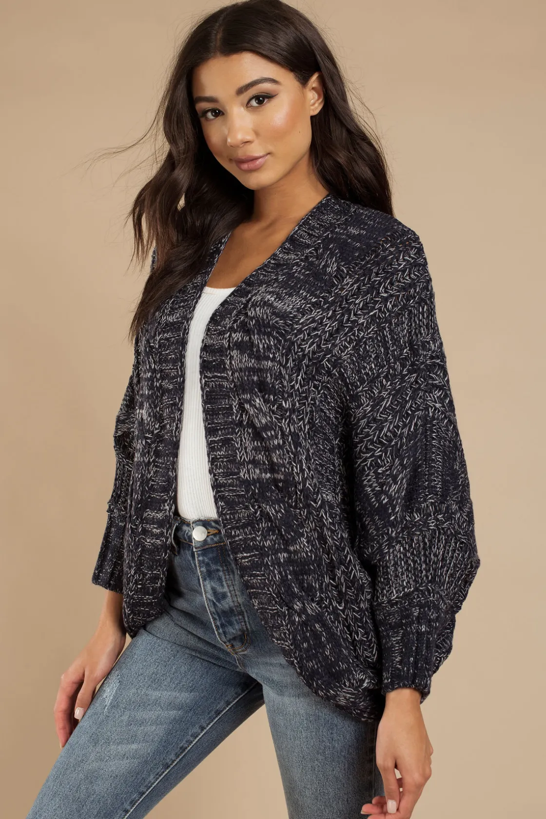 Tobi Miraval Chunky Knit Sweater - Navy