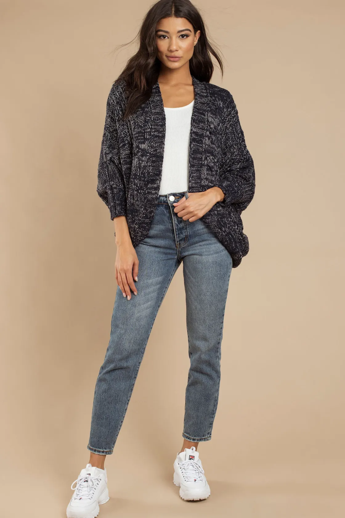 Tobi Miraval Chunky Knit Sweater - Navy
