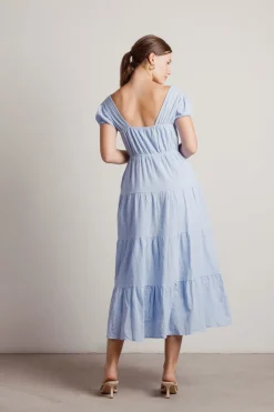 Tobi Misty Tiered A-line Midi Dress -