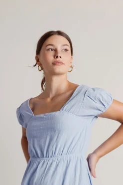 Tobi Misty Tiered A-line Midi Dress -