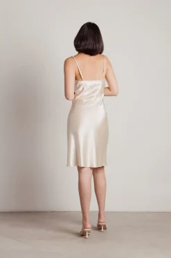 Tobi Momentum Satin Cami Midi Dress - Cocoa